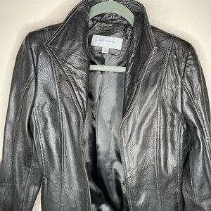 Vintage Glam: Marc New York Black Leather Jacket - Size M